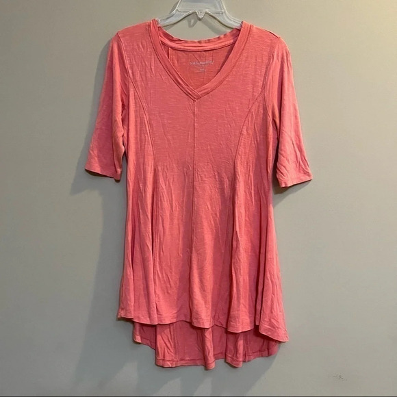 Soft Surroundings Womens Size Small Tunic Shirt Blouse Boho Pink Coral 27532 - Picture 1 of 8